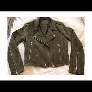 Olive green suede jacket